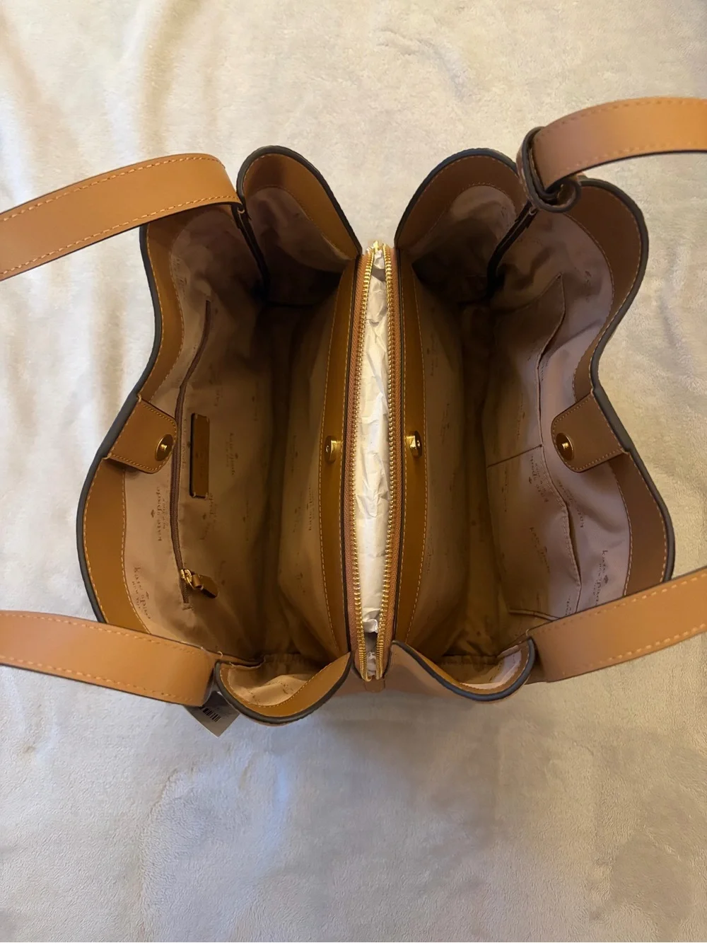 kate spade Cognac Pebbled Leather Shoulder Tote
